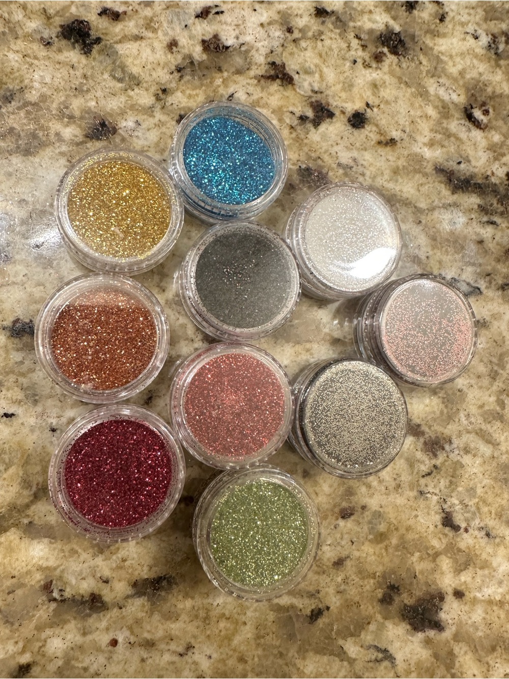 Loose Cosmetic Glitter Pigment Pots - Multi-Color Set